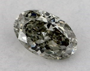 0.31 Carat Fancy Grayish-yellowish Green-SI1 Oval Cut Diamond