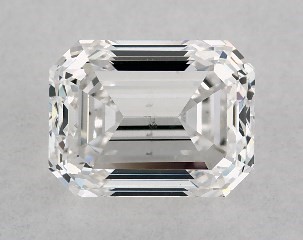 This emerald cut 1 carat E color si1 clarity has a diamond grading report from GIA