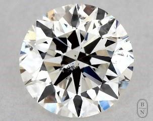 This 0.5 carat  round diamond I color si1 clarity has Excellent proportions and a diamond grading report from GIA