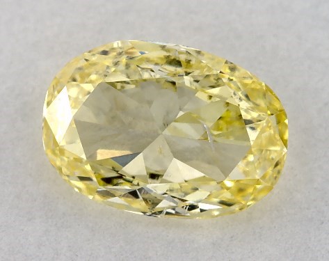 GIA 0.44 Carat Fancy Yellow-SI2 Oval Cut Diamond