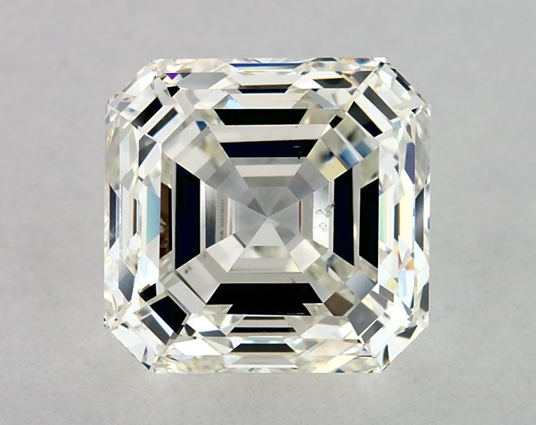 5.01 carat asscher diamond, J SI1