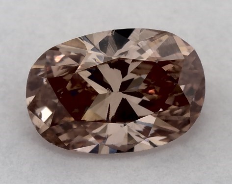 GIA 0.53 Carat Fancy Orange Brown-SI2 Oval Cut Diamond