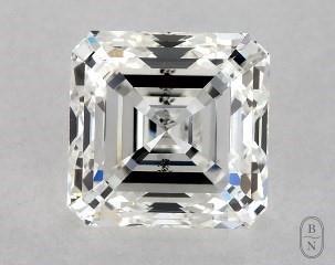 This asscher cut 1 carat H color si1 clarity has a diamond grading report from GIA