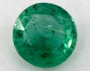 This 0.91 Round Green Emerald is sold exclusively by Blue Nile 