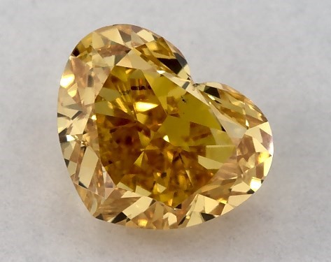 GIA 0.40 Carat Fancy Vivid Yellow Orange-VS2 Heart Shaped Diamond