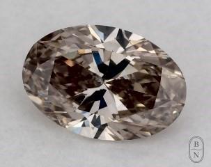 This oval cut 0.3 carat Fancy Yellowish Brown color si2 clarity has a diamond grading report from GIA