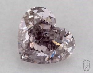 This heart shaped 0.34 carat Fancy Brownish Purple Pink color si2 clarity has a diamond grading report from GIA