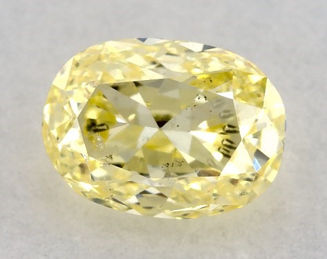 GIA 0.45 Carat Fancy Yellow-SI2 Oval Cut Diamond