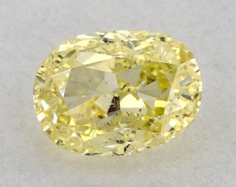 GIA 0.47 Carat Fancy Yellow-SI2 Oval Cut Diamond