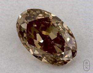 This oval cut 0.5 carat Fancy Brown Orange color si1 clarity has a diamond grading report from GIA