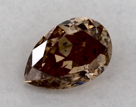GIA 0.70 Carat Fancy Orange Brown-SI2 Pear Shaped Diamond
