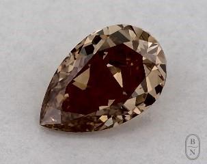 This pear shaped 0.53 carat Fancy Orange Brown color vs2 clarity has a diamond grading report from GIA