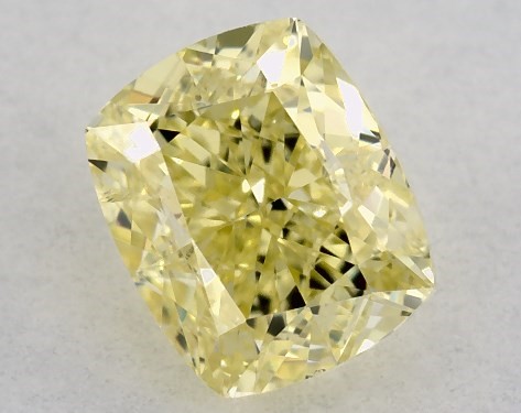 GIA 0.51 Carat Fancy Yellow-SI2 Cushion Cut Diamond