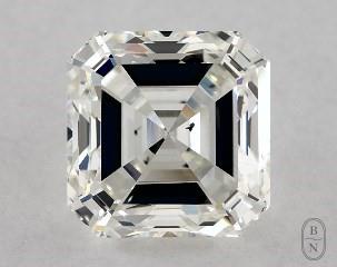 This asscher cut 1 carat H color si1 clarity has a diamond grading report from GIA