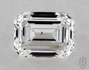 This emerald cut 1 carat F color si1 clarity has a diamond grading report from GIA