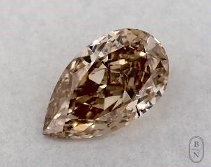 This pear shaped 0.5 carat Fancy Brown Orange color si1 clarity has a diamond grading report from GIA
