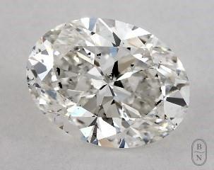 This oval cut 1.02 carat H color si1 clarity has a diamond grading report from GIA