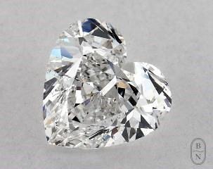This heart shaped 1 carat E color si1 clarity has a diamond grading report from GIA