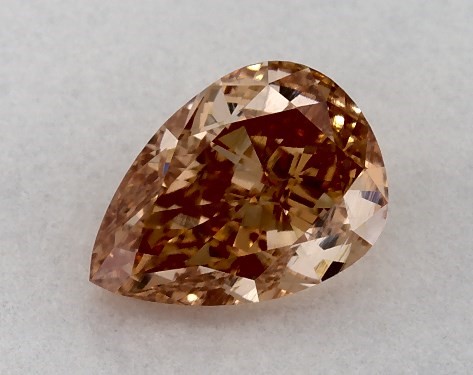 GIA 0.53 Carat Fancy Brownish Orange-VS1 Pear Shaped Diamond