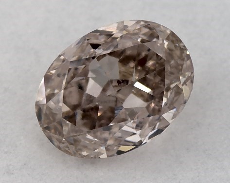 GIA 0.29 Carat Fancy Pinkish Brown-SI1 Oval Cut Diamond