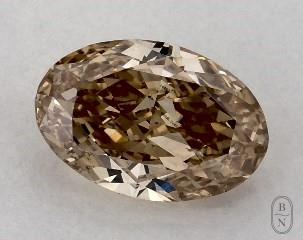 This oval cut 1 carat Fancy Brown Orange color si1 clarity has a diamond grading report from GIA