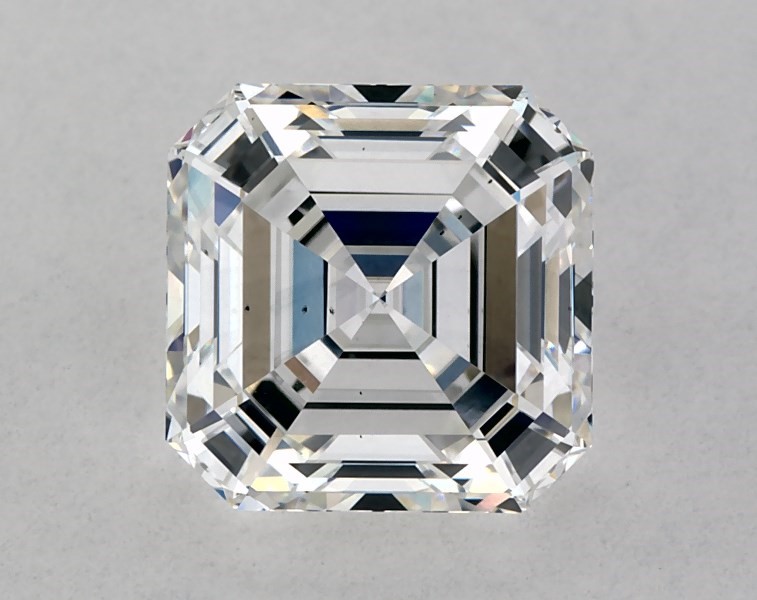 1.55 carat asscher diamond, E VS2