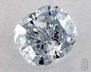 This cushion cut 0.73 carat Fancy Blue color vs2 clarity has a diamond grading report from GIA