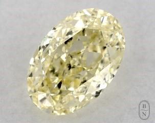 This oval cut 0.5 carat Fancy Yellow color si1 clarity has a diamond grading report from GIA