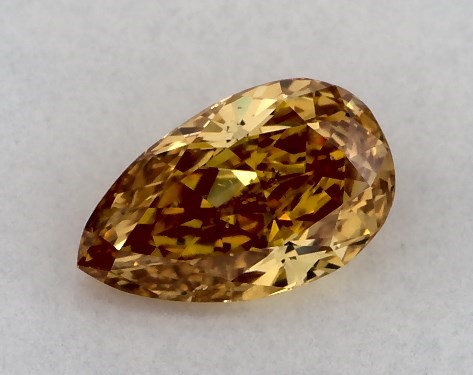 GIA 0.49 Carat Fancy Vivid Yellowish Orange-SI1 Pear Shaped Diamond