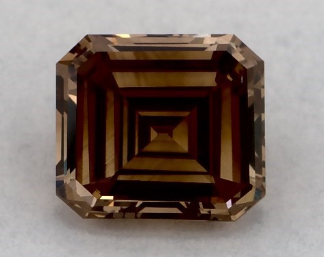 GIA 0.50 Carat Fancy Orange Brown-VS2 Emerald Cut Diamond