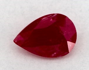 This 0.75 Pear Ruby is sold exclusively by Blue Nile 