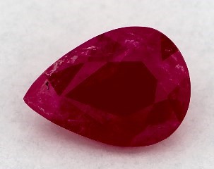 This 0.87 Pear Ruby is sold exclusively by Blue Nile 