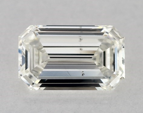 GIA 0.42 Carat H-SI1 Good Cut Emerald Diamond