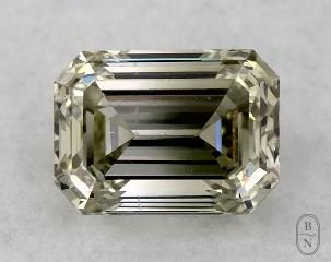 This emerald cut 0.5 carat Fancy Grayish Yellowish Green color si1 clarity has a diamond grading report from GIA