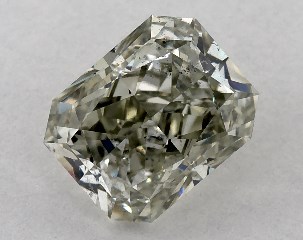 0.95 Carat Fancy Grayish Yellowish Green-SI2 Radiant Cut Diamond