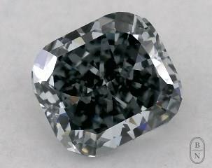 This radiant cut 0.42 carat Fancy Grayish Blue color vs2 clarity has a diamond grading report from GIA