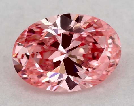 IGI 0.35 Carat Fancy Vivid Pink-VVS2 Oval Cut Lab-Grown Diamond