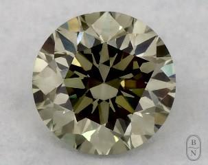 This round cut 0.36 carat Fancy Gray Yellowish Green color si1 clarity has a diamond grading report from GIA