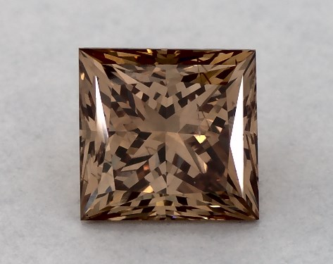 GIA 0.51 Carat Fancy Orange Brown-SI2 Princess Cut Diamond