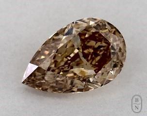 This pear shaped 1.03 carat Fancy Brown Orange color vvs1 clarity has a diamond grading report from GIA