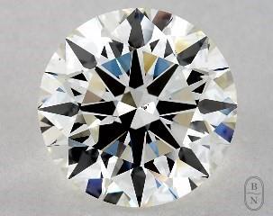 This 4.03 carat  round diamond I color si1 clarity has Excellent proportions and a diamond grading report from GIA