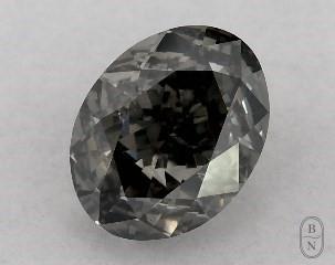 This oval cut 0.81 carat Fancy Gray color si2 clarity has a diamond grading report from GIA