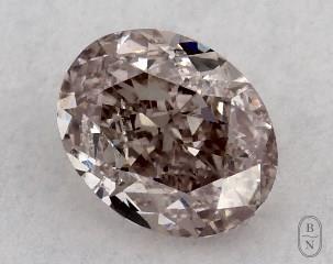 This oval cut 0.34 carat Fancy Brown Pink color si2 clarity has a diamond grading report from GIA