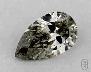 This pear shaped 0.5 carat Fancy Grayish Yellowish Green color vs1 clarity has a diamond grading report from GIA