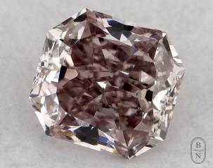 This radiant cut 0.24 carat Fancy Brown Pink color si1 clarity has a diamond grading report from GIA