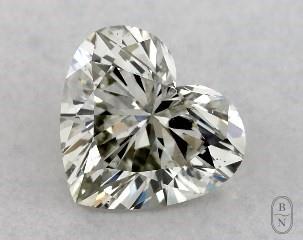 This heart shaped 0.5 carat Fancy Grayish Yellowish Green color si1 clarity has a diamond grading report from GIA