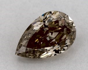 This pear shaped 0.54 carat Fancy Yellowish Brown color vvs1 clarity has a diamond grading report from GIA