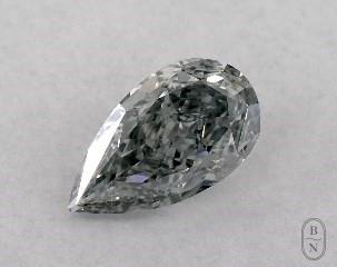This pear shaped 0.74 carat Fancy Gray Blue color if clarity has a diamond grading report from GIA