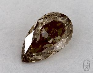 This pear shaped 0.52 carat Fancy Yellowish Brown color vs2 clarity has a diamond grading report from GIA