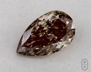 This pear shaped 0.51 carat Fancy Orange Brown color si1 clarity has a diamond grading report from GIA